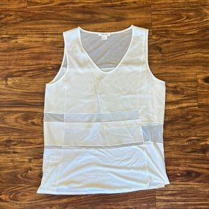 Helmet Lang v-neck, sleeveless tank with sheer panels.  Size L.